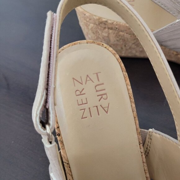 NEW Naturalizer Adria Cork Wedge Sandals Fawn Faux Leather 11M Ankle Straps - Picture 7 of 9